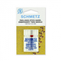Иглы двойные для вышивки БШМ Schmetz №75/2,0 1 шт