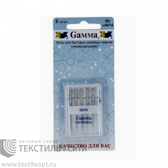 Иглы для БШМ Gamma универсальные №90 (уп.5 шт)