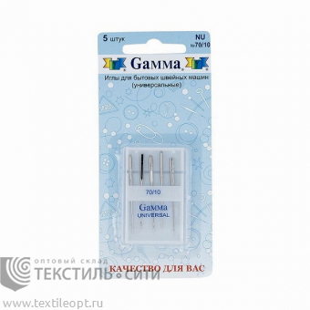 Иглы для БШМ Gamma универсальные №70 (уп.5 шт)